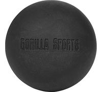 GORILLA SPORTS® Pelota de Masaje para Fascia, 6cm, Negro | 100% Silicona, Relajación Muscular, Estimulación de Zonas Reflejas