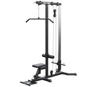 GORILLA SPORTS® Torre de poleas Ajustable, 30 mm | Incluye barra de tríceps y barra de poleas, Soporta hasta 280 kg, Estación de tracción de cables, Máquina de fitness