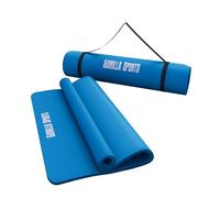 Gorilla Sports Yogamatte In Verschiedenen Farben - Colchoneta de Yoga (15 mm, 180-200 cm, Deluxe, Acolchado, Anti Deslizante, Grueso), Color Azul, Talla DE: 190 x 60 x 1.5 cm
