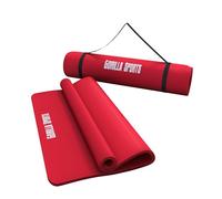 Gorilla Sports Yogamatte In Verschiedenen Farben - Colchoneta de yoga ( 15 mm, de 180cm, 100-119 cm, 180-200 cm, deluxe, extra ancho, correa, acolchado, anti deslizante, 100 cm, grueso ) , color rojo, talla 190 x 100 x 1.5 cm