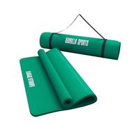 Gorilla Sports Yogamatte In Verschiedenen Farben - Colchoneta de yoga ( 15 mm, de 180cm, 100-119 cm, 180-200 cm, deluxe, extra ancho, correa, acolchado, anti deslizante, 100 cm, grueso ) , color verde, talla 190 x 100 x 1.5 cm
