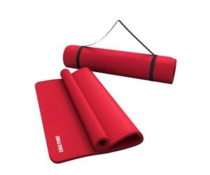 Gorilla Sports Yogamatte In Verschiedenen Farben - Colchoneta de yoga ( 15 mm, de 180cm, 100-119 cm, 180-200 cm, deluxe, extra ancho, correa, acolchado, anti deslizante, 100 cm, grueso ) , color rojo, talla 190 x 100 x 1.5 cm
