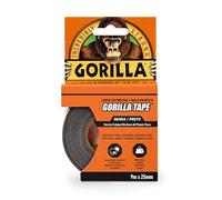 Gorilla Tape - Cinta Americana Negra, 9 m x 25 mm | Agarre Extrafuerte en Superficies Rugosas e Irregulares | Tricapa y Resistente a las Intemperies
