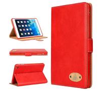 Gorilla Tech - Funda de piel para todos los modelos/funda de piel auténtica de lujo para iPad de Apple, funda protectora inteligente con soporte en embalaje al por menor (rojo, iPad Pro 12.9 (2022) 6ª