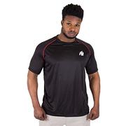 Gorilla Wear Camiseta de Rendimiento - Negro/Rojo - con Logotipo Impreso para Deporte, Uso Diario, Ocio, Entrenamiento, Entrenamiento Ligero y cómodo