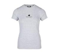 Gorilla Wear - Camiseta Estero - Gris - Culturismo Deporte Vida Cotidiana Ocio con Logo Impreso Ligero y cómodo para un Movimiento óptimo de algodón Elastano, S