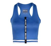 Gorilla Wear Crop Top-Mesa Zip Front-Blau, Azul, Large para Mujer