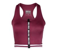 Gorilla Wear Crop Top-Mesa Zip Front-Burgunderrot, Rojo, Medium para Mujer