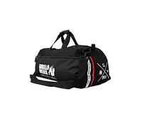 Gorilla Wear Norris Hybrid Gym Bag - Negro - Bolsa de Deporte, Tiempo Libre, Entrenamiento, Bolsillos Laterales, función de Mochila para Colgar Grande de poliéster