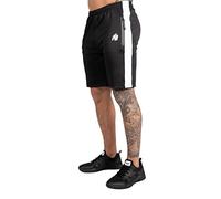 Gorilla Wear - Pantalones Cortos Benton Track - Negro - Bodybuilding Sport Vida Cotidiana Ocio con Logotipo Impreso Ligero y cómodo para un Movimiento óptimo de poliéster y Spandex