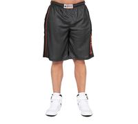 Gorilla Wear Wallace - Pantalones cortos de malla para culturismo, talla doble, corte ancho, negro/ rojo, L-XL Tall