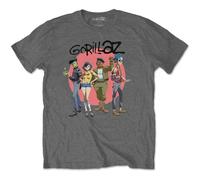 Gorillaz - Camiseta Foto de Grupo de Algodón para Adultos Unisex (M) (Gris Carbón)