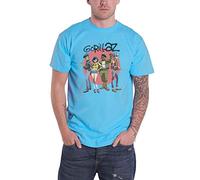 Gorillaz Group Circle Rise - Camiseta oficial para hombre, unisex, Azul / Patchwork, Small