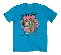 Rock Off Trade Camiseta oficial Gorillaz Group Circle Rise – hombre/unisex – Azul Patchwork Small