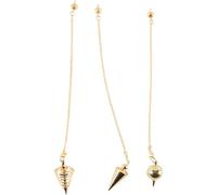 Gorise Juego de 3 collares de péndulo de cadena de cobre en espiral para adivinación, tarot, accesorios, reiki, equilibrio, regalos para amantes del tarot, ideal para, dorado