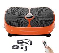 GORISE Máquina de ejercicio de placa vibratoria, placa vibratoria para drenaje linfático y pérdida de peso, plataforma de entrenamiento de cuerpo completo con control remoto, bandas de resistencia