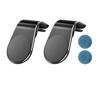 Gorise Paquete De 2 Soportes Magnéticos Para Coche Ooono 2 Con Imán N28 Para Rejilla De Ventilación, Accesorio Universal Velocímetro Y Cámara, Con Clip Antideslizante (negro)