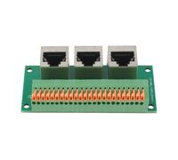 Gorise Placa de conexión RJ45 hembra, conector RJ45 sin soldadura a terminal de resorte rápido de 8 pines, conector RJ45 hembra de tres vías con placa PCB