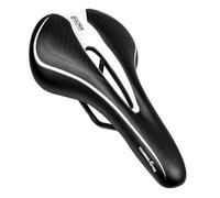GORIX Bike Saddle Seat Comfortable Cushion with Rail Mountain Road Bicycle for Men and Women (GX-C19) (Black×White)