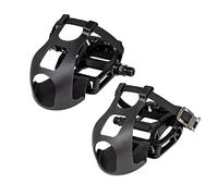 GORIX Pedales Planos para Bicicleta Juego de Clips para el Dedo del pie con Correa para Bicicleta de montaña y de Carretera (GX-TOE829)