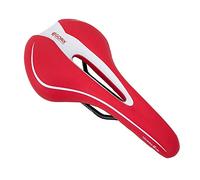 GORIX Sillín de bicicleta asiento cómodo cojín con carril montaña carretera bicicleta para hombres y mujeres (GX-C19) (rojo×blanco)