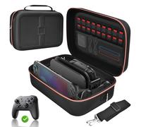 Gorixer - Funda protectora para Nintendo Switch 2/1/OLED, bolsa de transporte todo en uno Switch 2, funda de almacenamiento con cartuchos de juego para consola y accesorios, color negro
