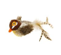 Gorjeo juguetes para pájaros | Juguetes interactivos para pájaros pluhn para mascotas | Pájaros chirriantes marrones simulados para gatos, juguetes de movimiento para gatitos para sala de estar,