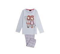 GORJUSS Santoro - Pijama Manga Larga para Niña - Algodón Azul - Camiseta Estampada - Pantalón con Cinturilla Ajustable - Tejido Suave - Diseño Azul, Talla 6, Algodón