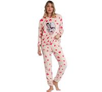 GORJUSS Santoro Pijama Mujer Invierno Calentito Carousel de Corel - Pantalón Cinturilla Ajustable - Polar Suave y Cálido con Cuello Redondo