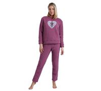 GORJUSS Santoro Pijama Mujer Invierno Flying The Nest de Borreguito - Pantalón Pijama Mujer Cinturilla Ajustable - Pijama Polar Mujer Suave y Cálido con Cuello Redondo