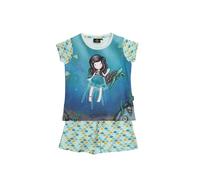 GORJUSS Santoro Pijama Niña Verano 100% Algodón - Santoro Pijama Manga Corta Deep Secrets para Niña - Pantalón Corto con Cinturilla Ajustable Estampad