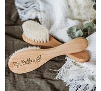 gorm Cepillo de pelo personalizado para bebé, regalo para bebé, anuncio de bebé, niña, niño, peine, madera, esenciales, (2 unidades)