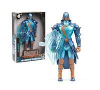 Gormiti - Figura de 27 cm de AQU con su Arma Escudo de Hielo, Gormiti de la Nueva Era, Armadura de Quitar y Poner, Brillantes con Acabados Metálicos, 9 Puntos de Articulación, Famosa (GRV06400)