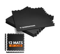 GORNATION Alfombrilla de Goma Protectora de Suelo para Fitness, Alfombra Protectora Antideslizante para Aparatos de Fitness, Protección de Suelo Puzzle, Gimnasio en casa y Exterior