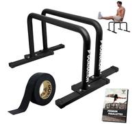 GORNATION Barras Paralelas de Metal para Calistenia, Soporte Antideslizante y Estable para Flexiones, L-Sits, Handstands, Barras de Push Up y Entrenamiento de Fuerza en Casa y Exterior, Inc. Grip Tape