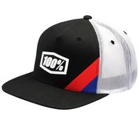Gorra 100% Cornerstone Trucker negra y blanca