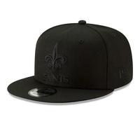 Gorra ajustable New Era NFL 9FIFTY negra sobre negra, talla nica (New Orleans Saints)