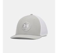 Gorra ajustada elástica Under Armour Drive Mid para hombre Titanium / Blanco L/XL