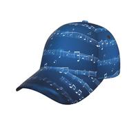 Gorra azul con estampado de Odonata para hombres y mujeres, gorra de sol, gorra de hip hop, gorra de béisbol, sombrero de ala plana, notas musicales azules, talla única, azul Musical Notes, talla