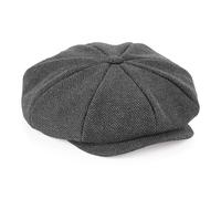 Gorra Baker Boy Patrón Herringbone Totalmente Forrada Beechfield Gris O Azul