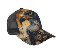 Gorra Beisbol Atrapasueños Americano De Águila Nativa con Plumas Vintage Gorras De Beisbol Breathable Baseball Cap Soft Trucker Cap para Pesca Tenis Running