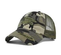 Gorra béisbol Camuflaje Transpirable Gorra Pico Navy Seal Commando Malla Gorra béisbol Sombrero ala Curva Sombra Verano Sombrero Malla