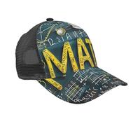 Gorra Beisbol Ecuaciones Matemáticas Fórmulas Números Negro Vintage Gorra Deportiva Breathable Baseball Cap Soft Trucker Cap para Running Tenis Sport