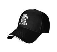 Gorra Beisbol Las Malas Decisiones Dan Lugar A Buenas Historias (Béisbol) Gorra Deportiva Soft Gorras De Beisbol Breathable Baseball Cap para Senderismo Running Sport