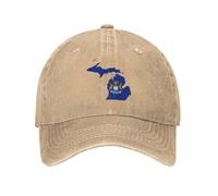 Gorra Beisbol Mapa De La Bandera De Michigan Gorras De Beisbol Ajustable Gorras Deportivas Breathable Baseball Cap para Sport Tenis Pesca