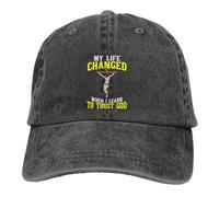 Gorra béisbol para Hombre algodón Puro, Gorra Verano Visera Solar mi Vida cambió Cuando aprendí a Confiar en Dios Gorras Hip Hop Sombrero Vaquero Sombreros Visera, Regalos Navidad