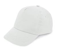 Gorra Beisbol para niño y niña, 5 Paneles de Vivos Colores. 100% algodón, con Orificios de ventilación y Cierre Ajustable. Gorra Infantil, niñas y niños Entre 4 y 13 años (Algodón, Blanco)