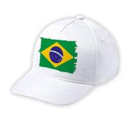Gorra Blanca NIÑO Bandera Brasil Pais Gobierno brasileño Blanca Kid Cap