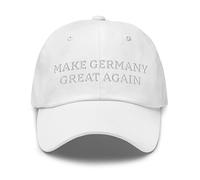 Gorra Bordada Make Germany Great Again con Bandera - Dad Hat Ajustable Unisex - Blanco