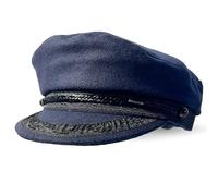 Gorra bretona de lana tradicional, tamaño 58 cm, mediano, capitán pescador, marinero, marinero, marinero, gorra de violín, gorra plana Baker Boy, capitán, sombrero clásico de barco francés y griego